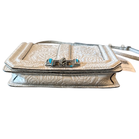 Rebecca Minkoff Love Crossbody White Floral Embossed NWT - Picture 11 of 14